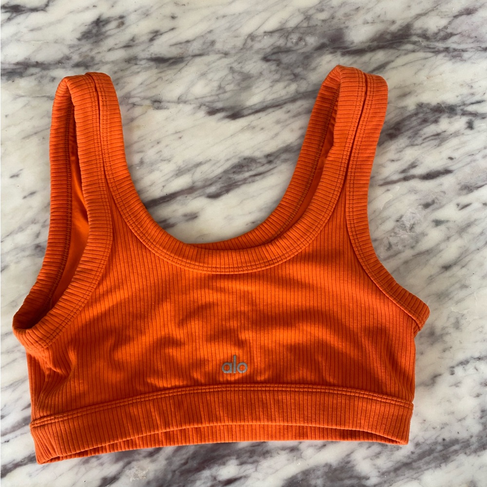 Alo orange sport bra medium
